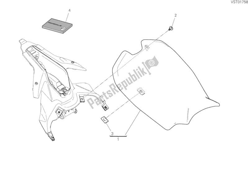 Tutte le parti per il Sedile Monoposto del Ducati Superbike Panigale V4 Speciale USA 1100 2019